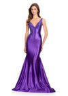 ASHLEYlauren 12414 Gown | Beautiful full length sparkly prom dress with low cut back 