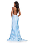 ASHLEYlauren 12419 Gown | Dazzling full length v neck prom dress zip up sparkly 