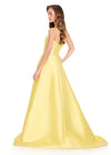 ASHLEYlauren 12430 Gown | Vibrant yellow evening gown dress corset top with overskirt zip up 