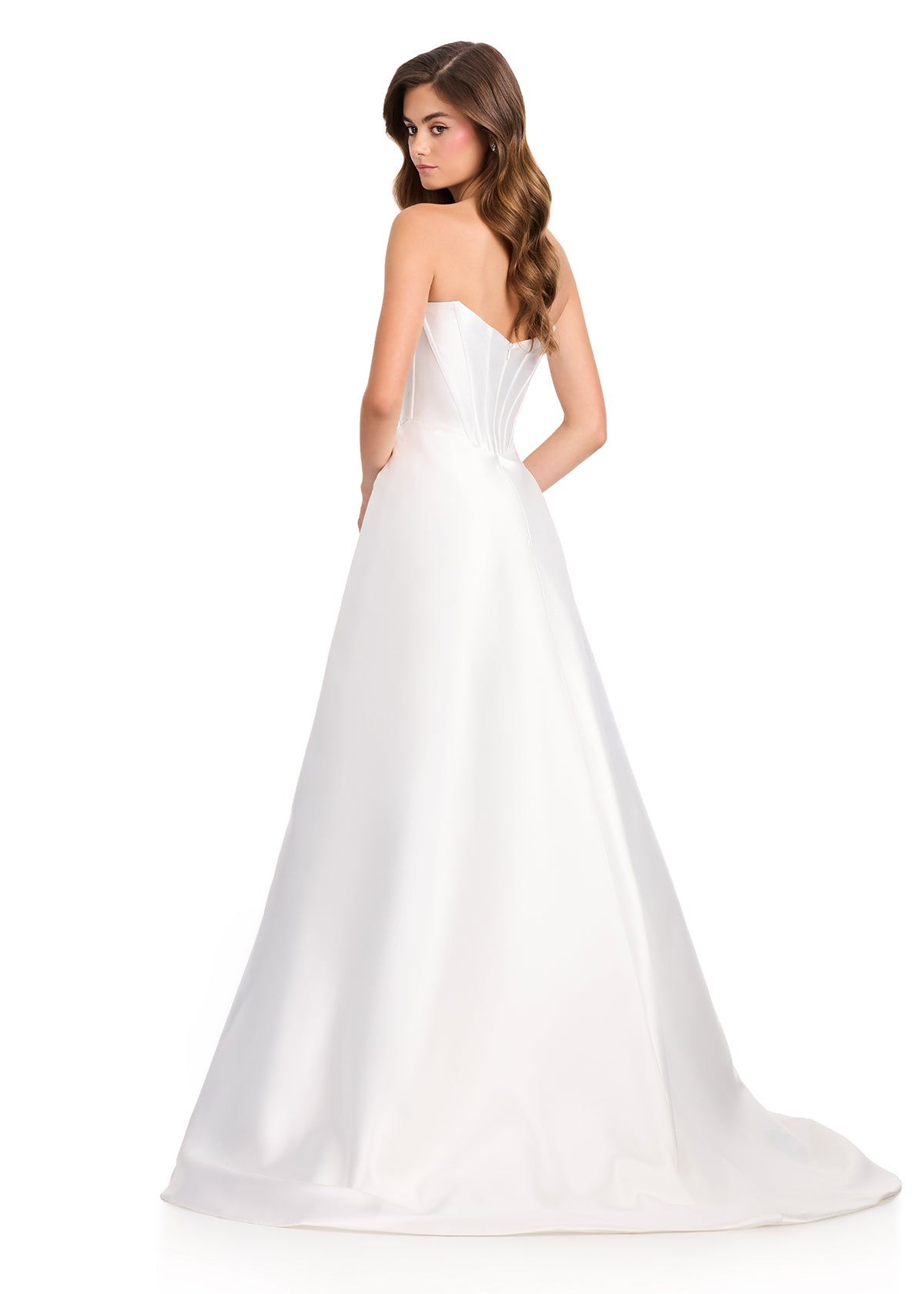 Ashleylauren 12431 Gown | Elegant formal full length dress with gorgeous overskirts