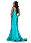 ASHLEYlauren 12432 Gown | Gala full length jade gown with stunning synch back zip up 
