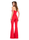 
ASHLEYlauren 12411 Pant suit | Vibrant red pageant interview pantsuit with vibrant choker 
