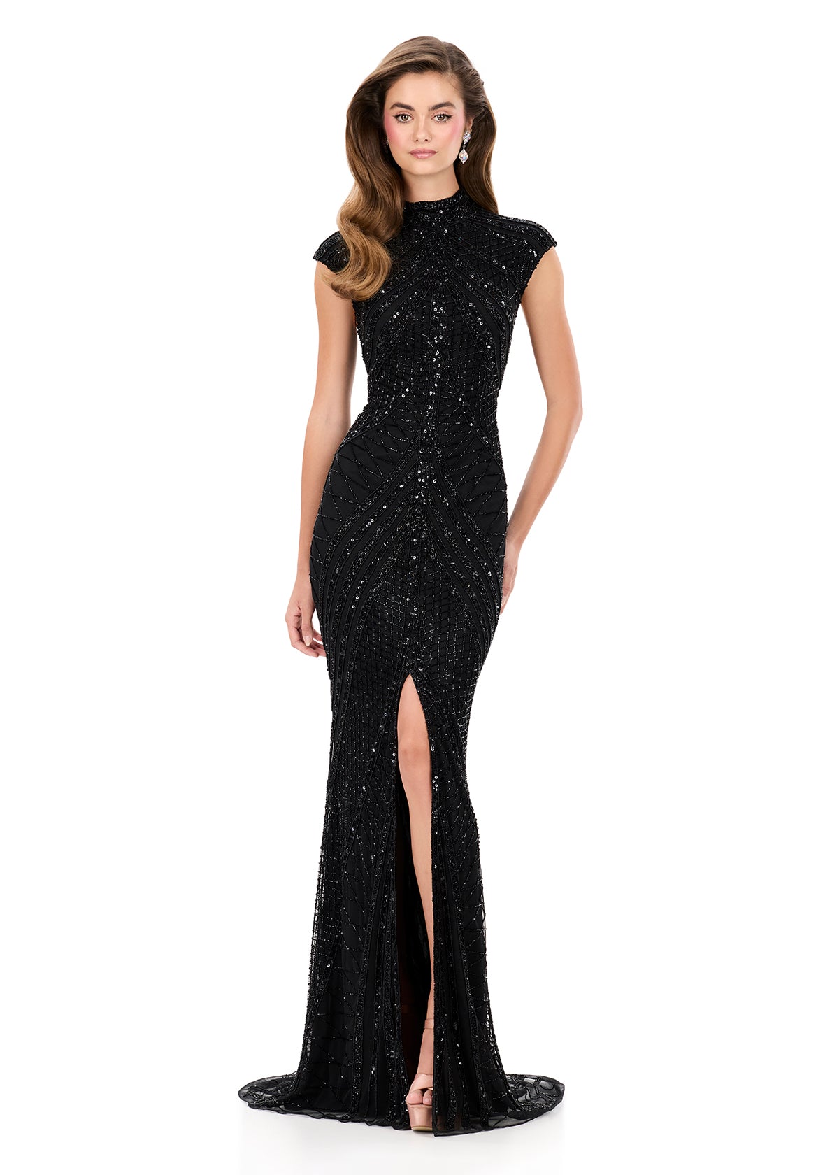 ASHLEYlauren 1624 Fully Beaded Gown