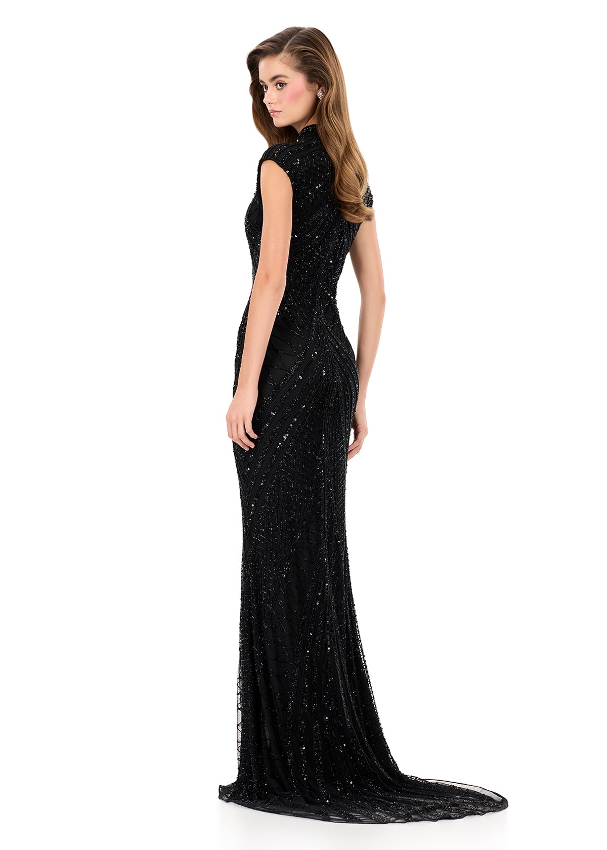 ASHLEYlauren 1624 Fully Beaded Gown
