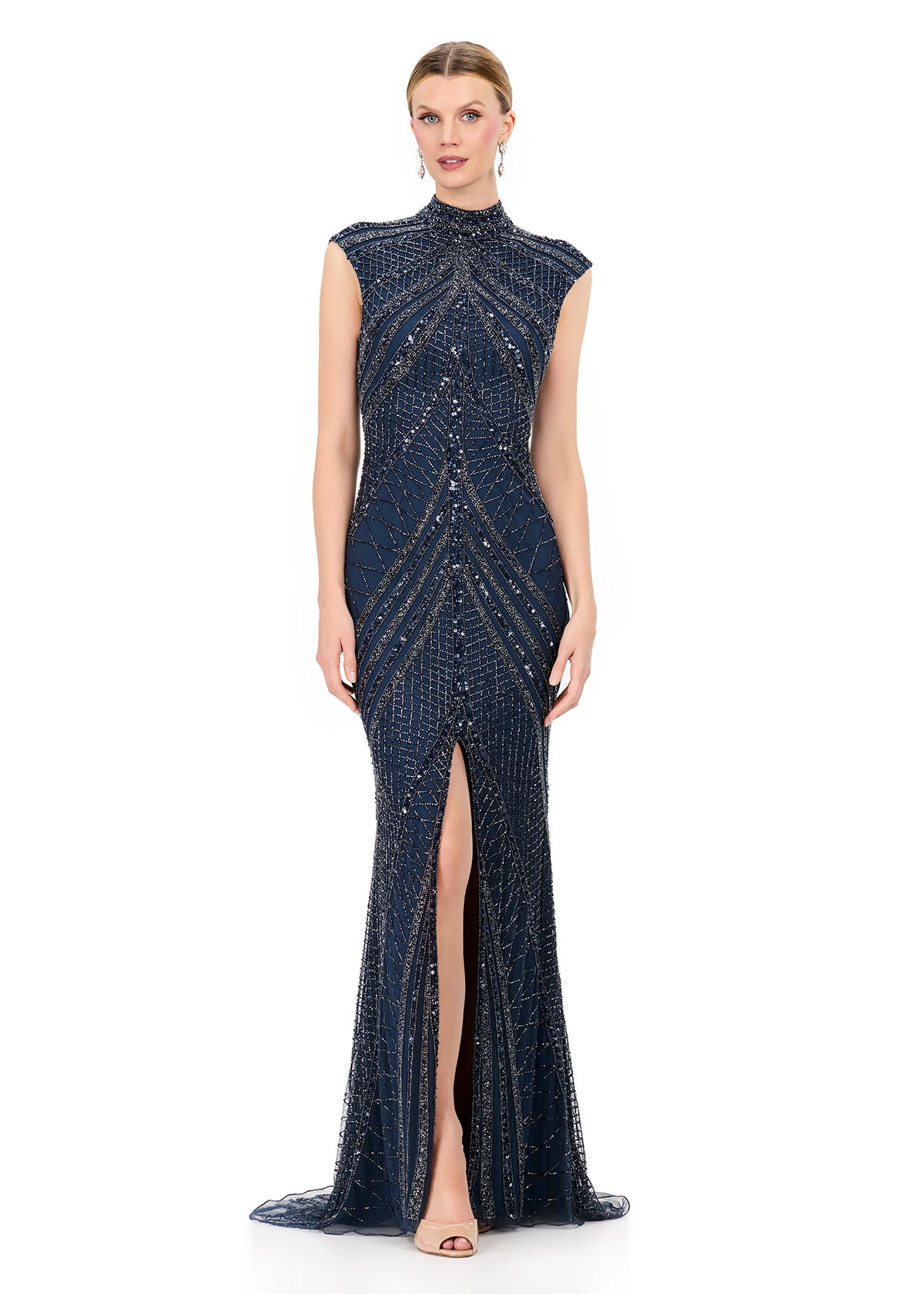 ASHLEYlauren 1624 Fully Beaded Gown ASHLEYlauren 1624 Fully Beaded Gown