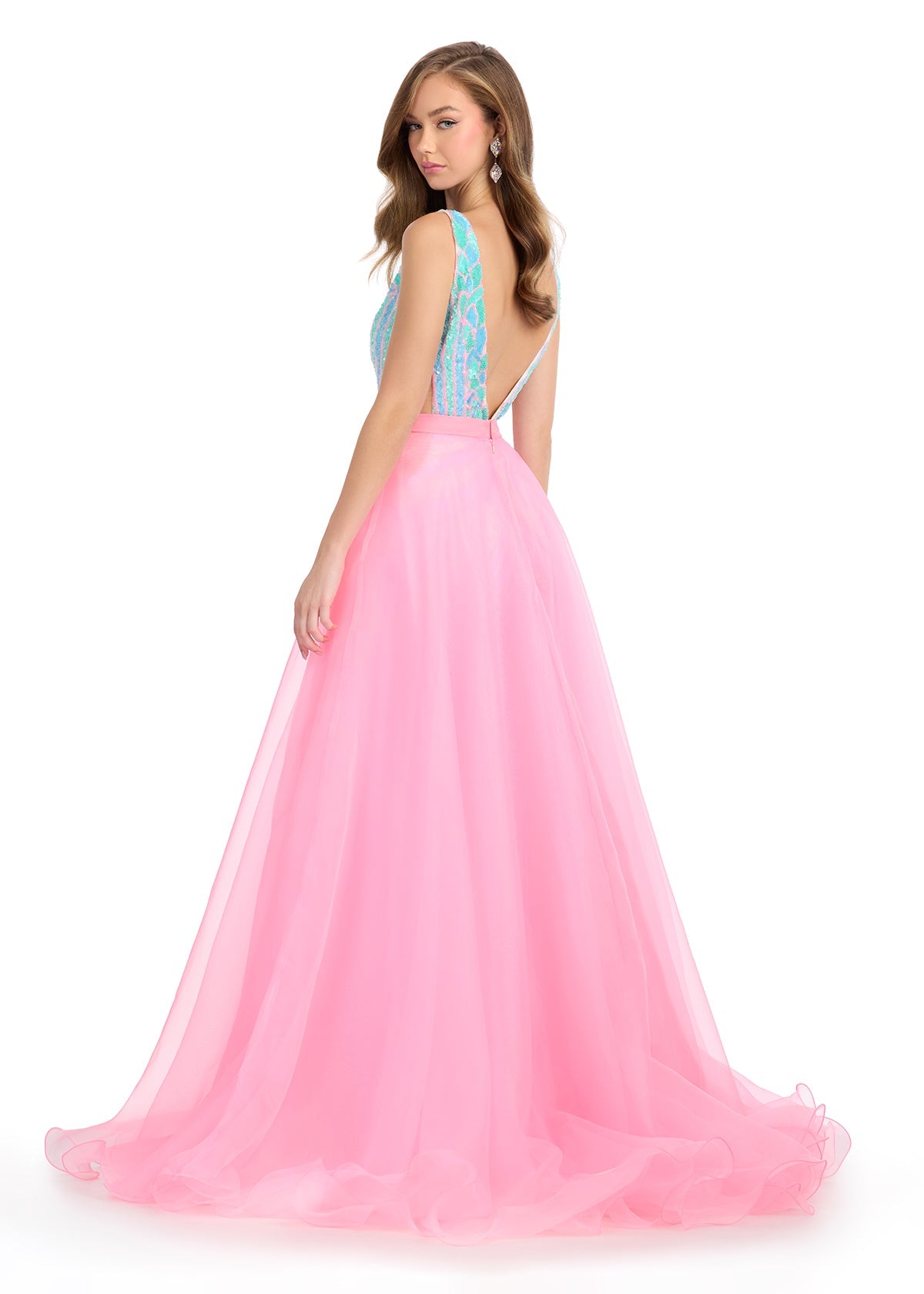 aure dress - candy pink l reviews ASHLEYlauren 11236 - Candy Pink Beaded Gown