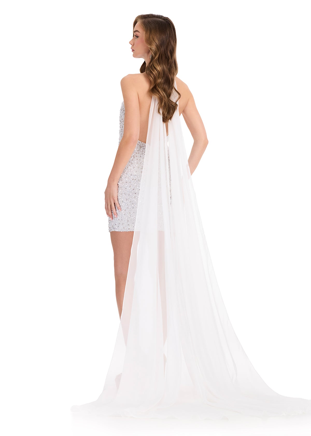 ASHLEYlauren 1869 Chiffon Fly Away Cape