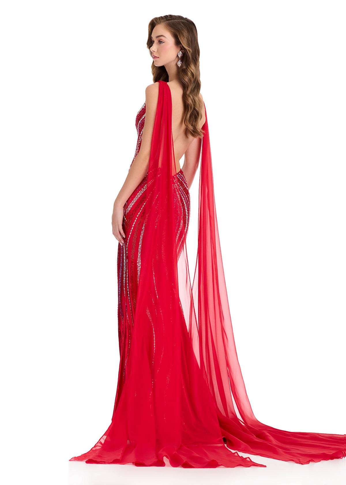 ASHLEYlauren 1869 Chiffon Fly Away Cape