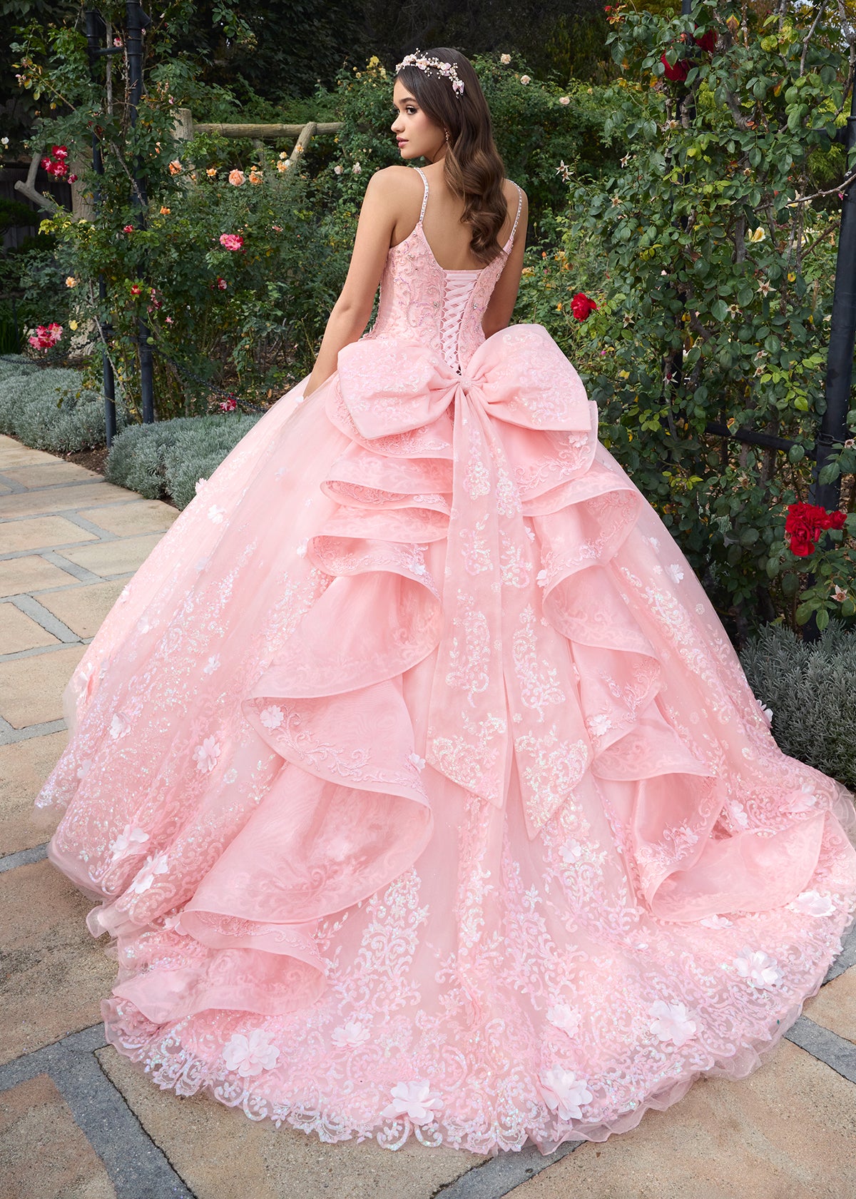 ASHLEYlauren 30112 Beaded Glitter Tulle Quinceañera Gown