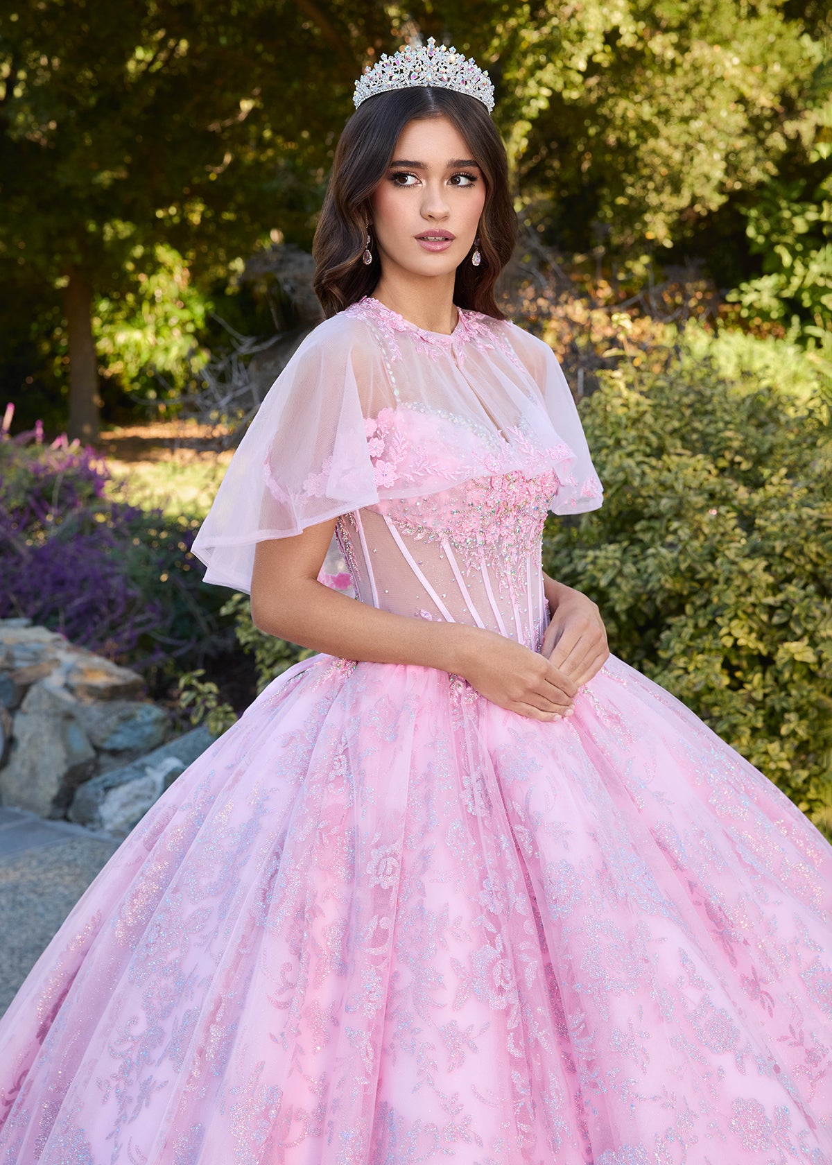 ASHLEYlauren 30113 Fairytale Lace Glitter Quinceaera Gown ASHLEYlauren 30113 Fairytale Lace Glitter Quinceaera Gown
