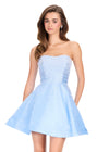 ASHLEYlauren 40043 Gown | Sky flattering strapless beaded cocktail dress