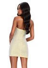 ASHLEYlauren 40076 Gown | Yellow strapless jersey cocktail dress with detailed beading