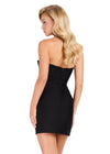 ASHLEYlauren 40084 Gown | Black classy fitted strapless heavy jersey cocktail dress with accented neckline