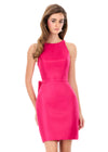 ASHLEYlauren 4948 | Fuchsia structured mikado mini featuring cascading bow detail and modern silhouette