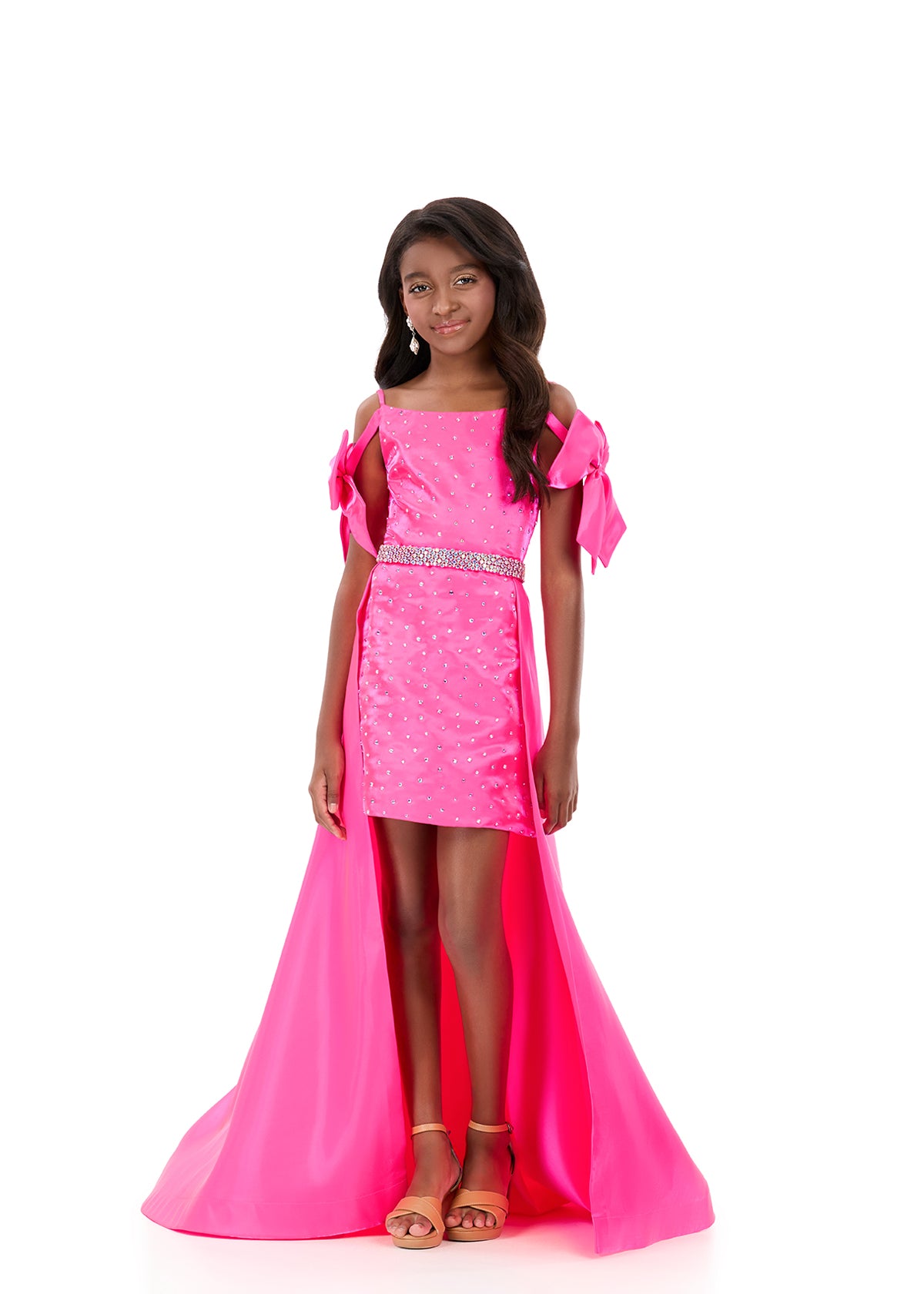 ASHLEYlauren Style 8365 Kids Cocktail Dress with Collar Cape ASHLEYlauren Style 8365 Kids Cocktail Dress with Collar Cape