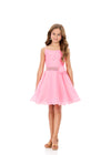 ASHLEYlauren 8331 | Candy-Pink kids pageant dress with floral detail and soft volume