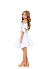 ASHLEYlauren 8354 | Ivory kids dress with embellished bodice and voluminous taffeta skirt