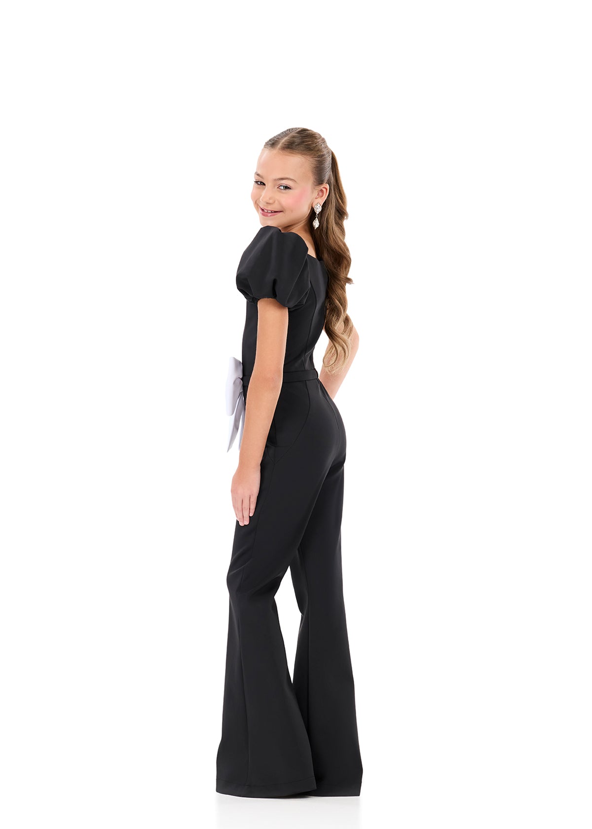 ASHLEYlauren Style 8357 Kids Pageant Interview Jumpsuit with Puff