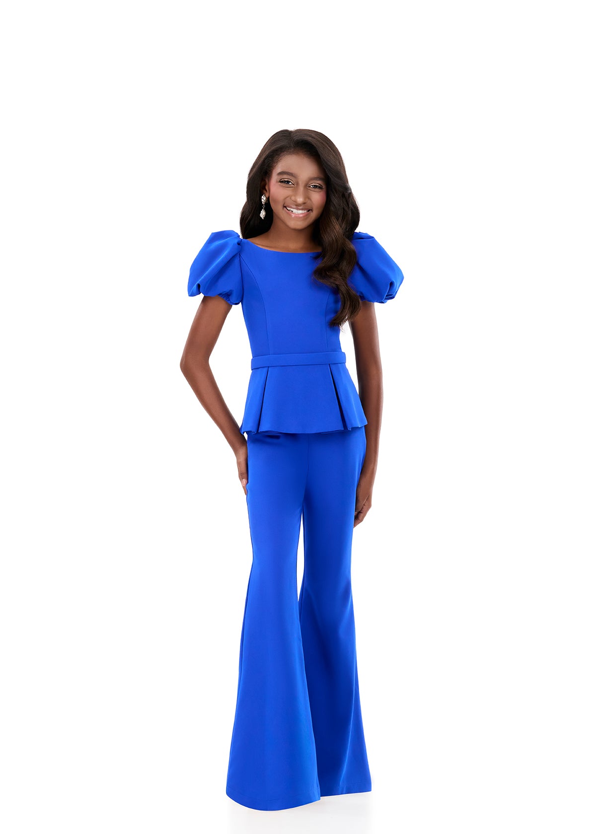 ASHLEYlauren Style 8357 Kids Pageant Interview Jumpsuit with Puff