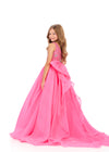 ASHLEYlauren 8375 | Hot-Pink kids gown with crystal bodice and dramatic skirt