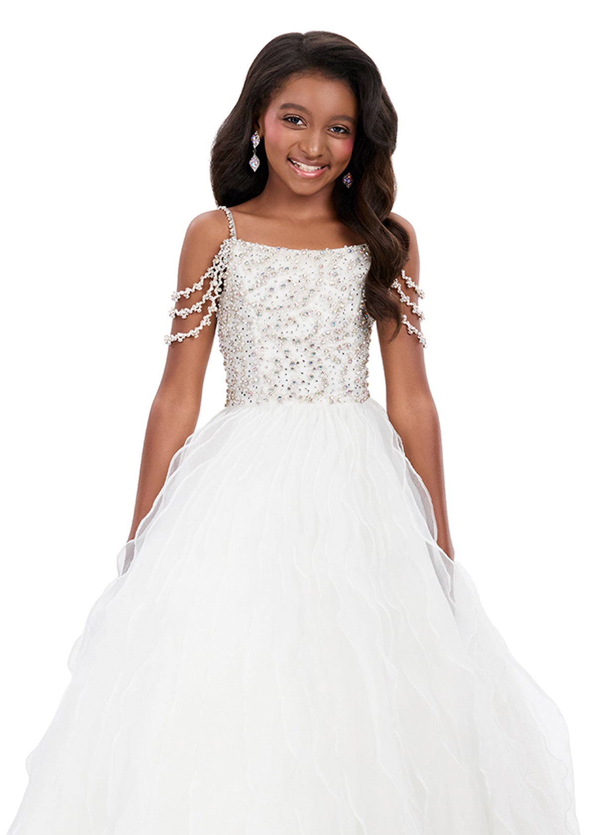 ASHLEYlauren Style 8382 Pageant Ball Gown with Crinkle Organza