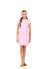 ASHLEYlauren 8384 | Pink formal kids dress with structured skirt and open back bow