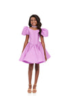ASHLEYlauren 8387 | Lilac pageant dress with structured bodice and full skirt with choker detail