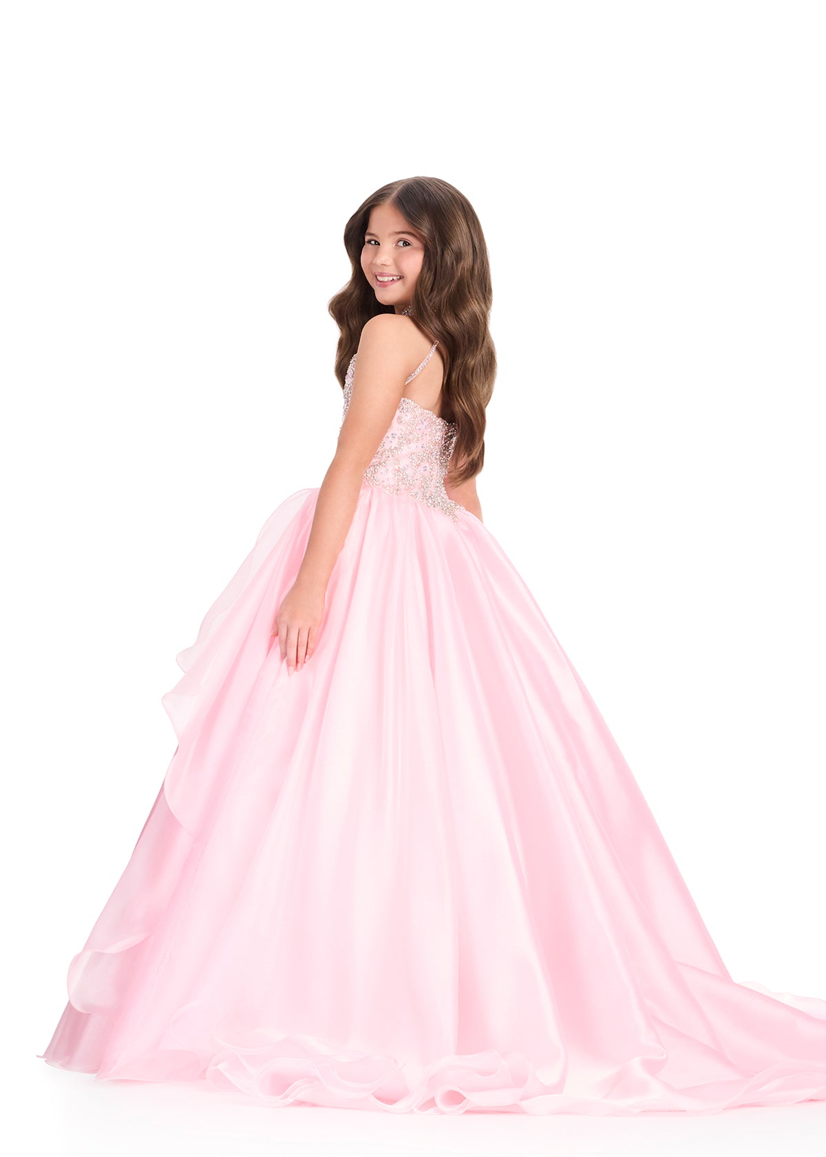 ASHLEYlauren 8395 - Kids Pageant Dress with Beaded Halter