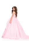 ASHLEYlauren 8395 Gown | Pink evening gown with beaded front elegant flare gown  