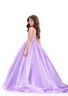 ASHLEYlauren 8395 Gown | elegant long purple evening gown with beaded high neck 