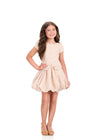 ASHLEYlauren 8402 Cocktail | Beautiful blush pink tweed kids  dress with buttons down the middle