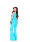 ASHLEYlauren 8404 Jumpsuit | Kids pageant interview jumpsuit with big bow on the front