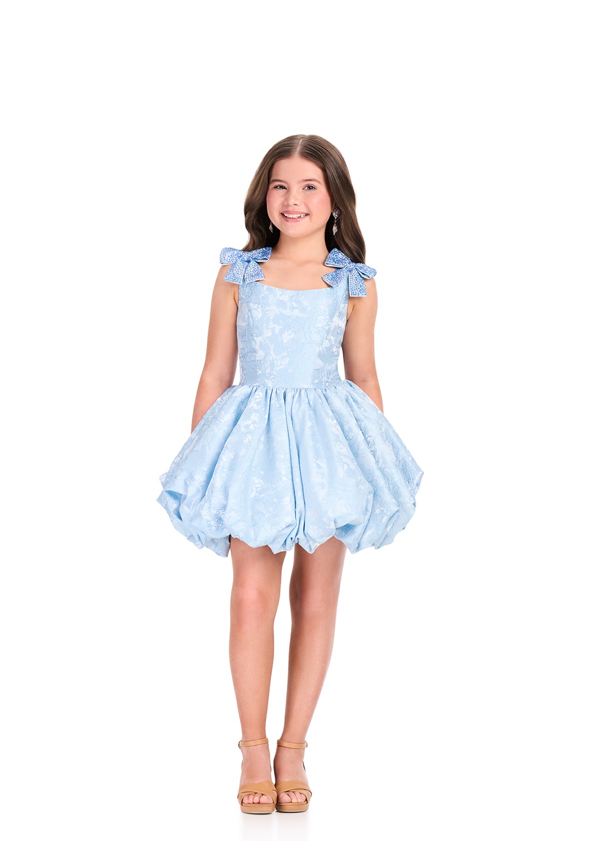 ASHLEYlauren Style 8410 - Kids Brocade Dress with Bubble Skirt and