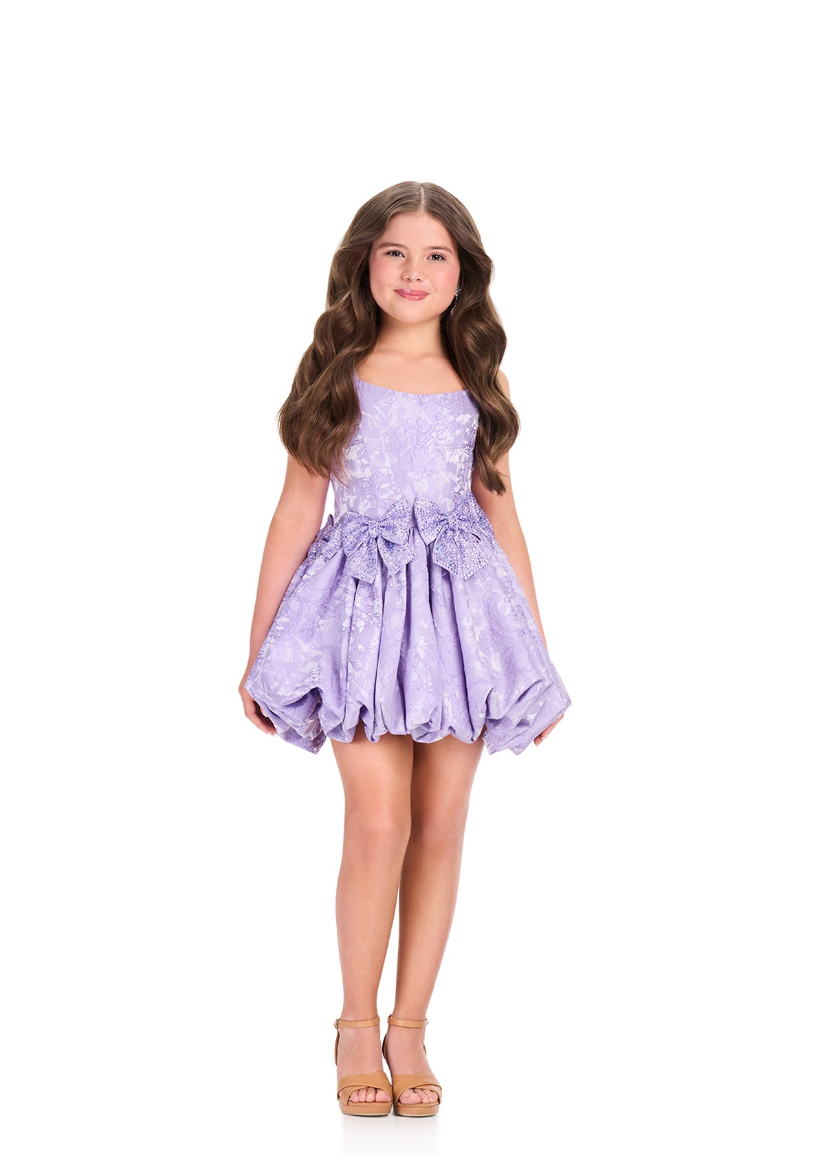 ASHLEYlauren Style 8410 - Kids Brocade Dress with Bubble Skirt and