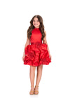 ASHLEYlauren 8414 Cocktail | Gorgeous red cocktail dress with sparkly belt and dazzling bows 