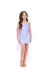 ASHLEYlauren 8416 Cocktail | Stunning periwinkle cocktail dress with flowy bow in the back 