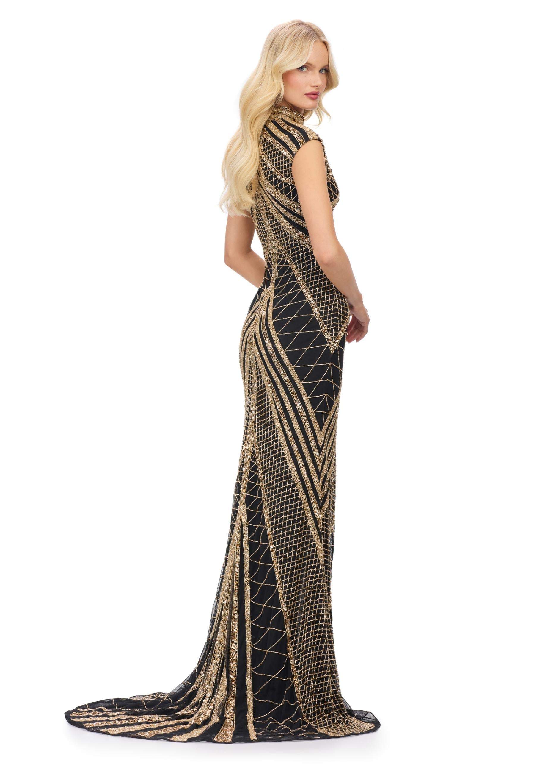 ASHLEYlauren 1624 Fully Beaded Gown ASHLEYlauren 1624 Fully Beaded Gown