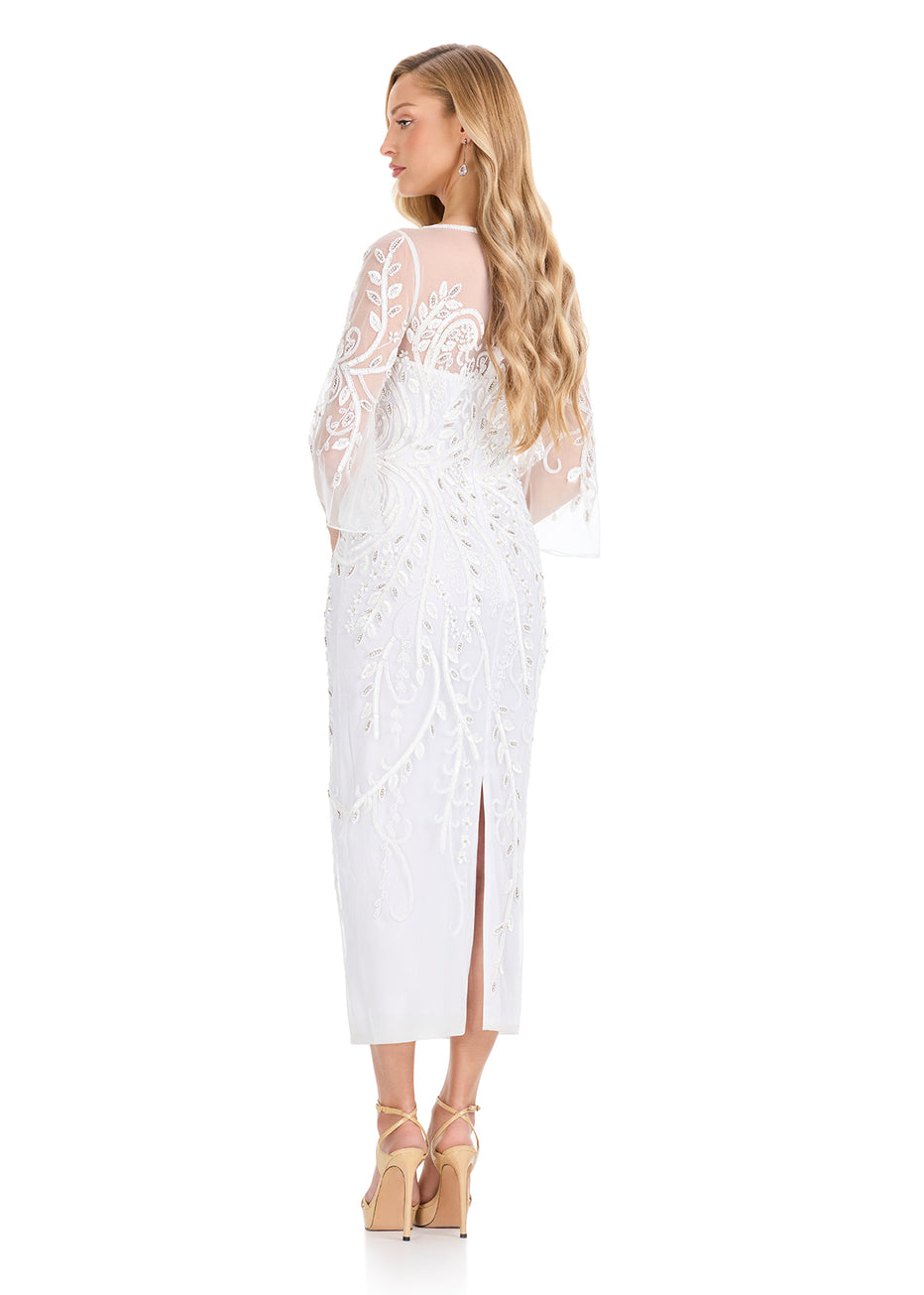 ASHLEYlauren E12143 Fully Beaded Cocktail Sheath Dress