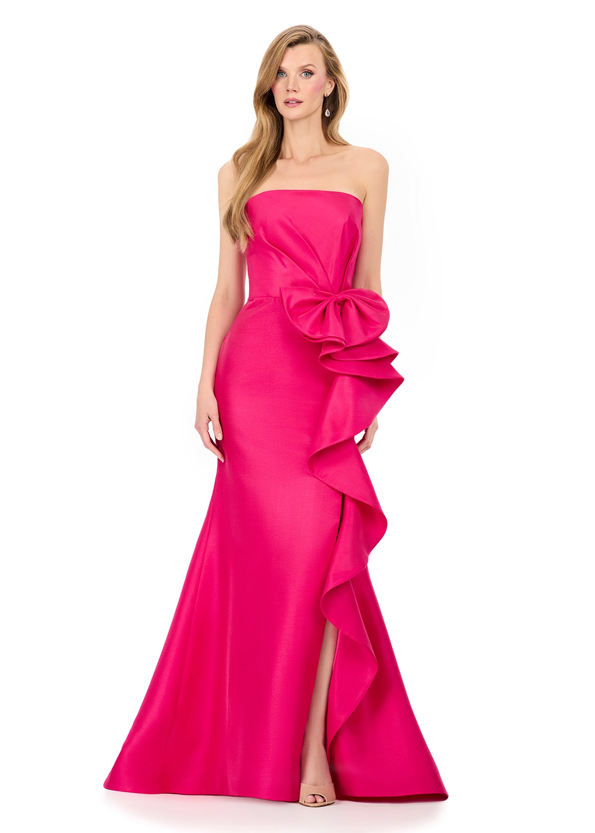 ASHLEYlauren E12216 – Mikado Strapless Bow Mermaid Gown