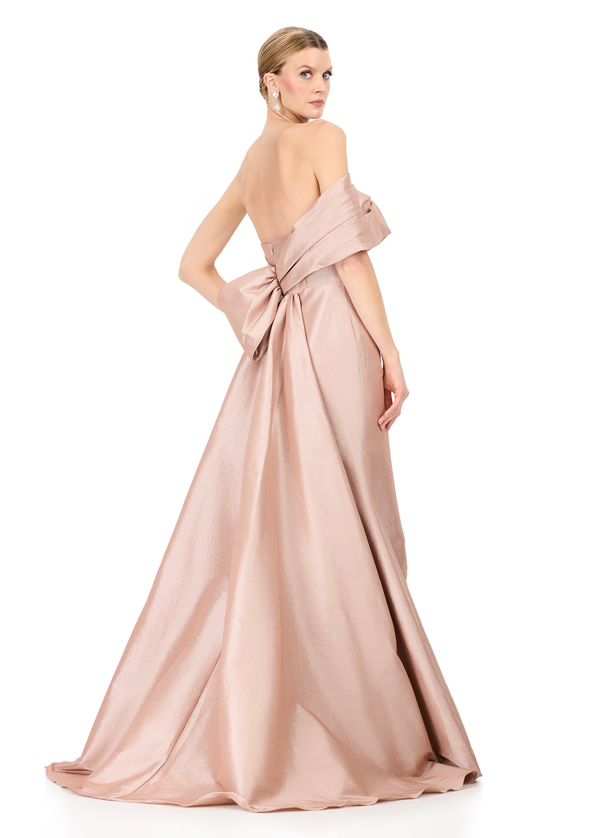 ASHLEYlauren E12323 Off-Shoulder Taffeta Bow Mermaid Gown ASHLEYlauren E12323 Off-Shoulder Taffeta Bow Mermaid Gown