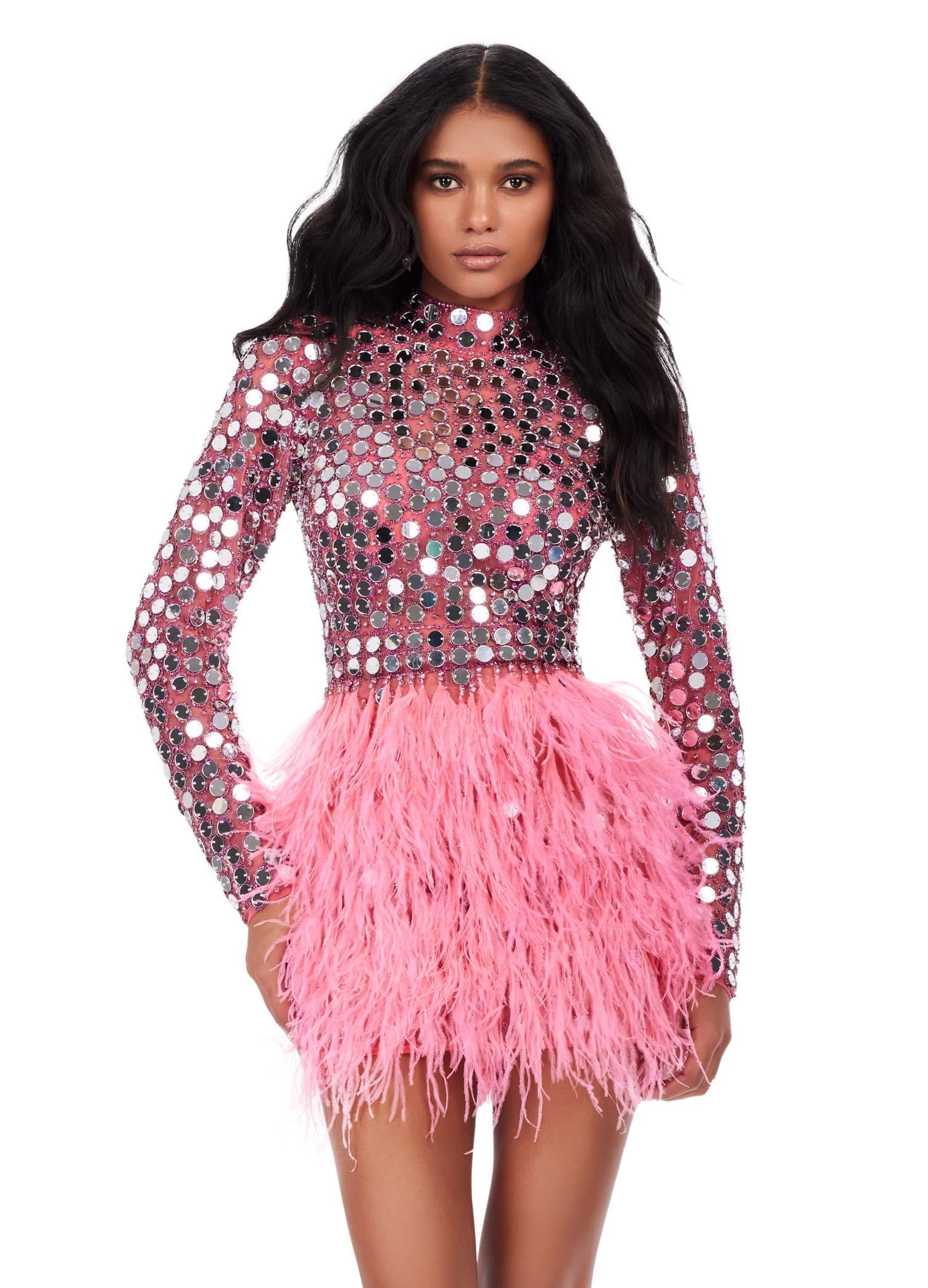 long sleeve sequin dress with feathers Long Sleeve Feather Bardot Sequin Maxi Dress Orange