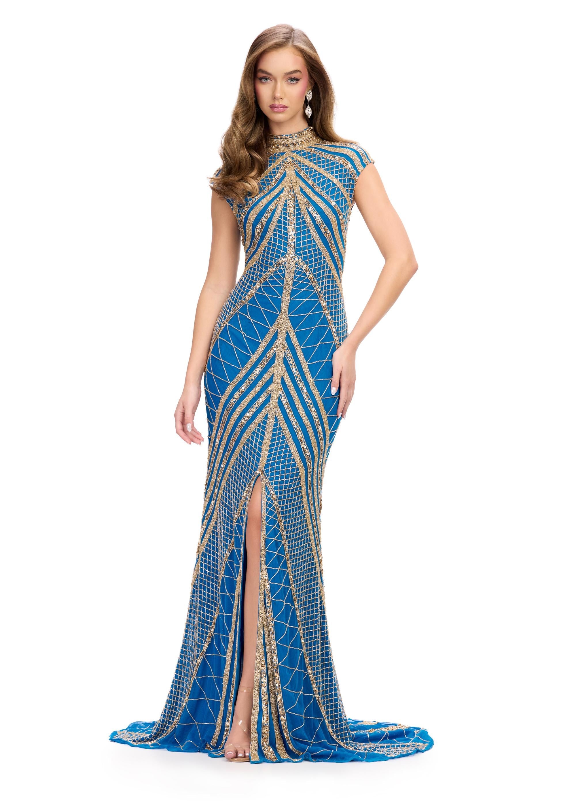 ASHLEYlauren 1624 Fully Beaded Gown ASHLEYlauren 1624 Fully Beaded Gown