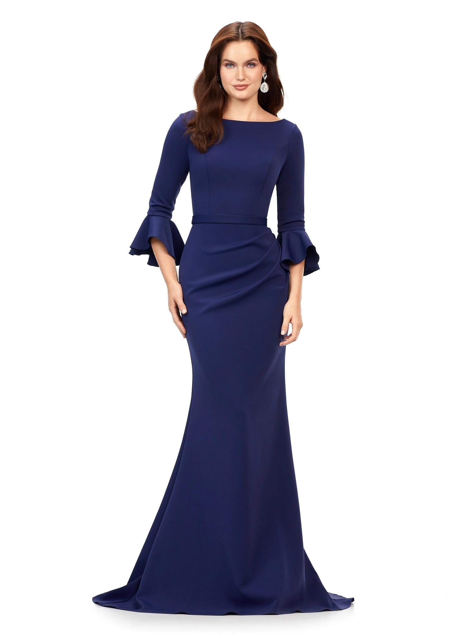 ASHLEYlauren 11325 Evening Gown with Flutter Sleeves ASHLEYlauren 11325 Evening Gown with Flutter Sleeves