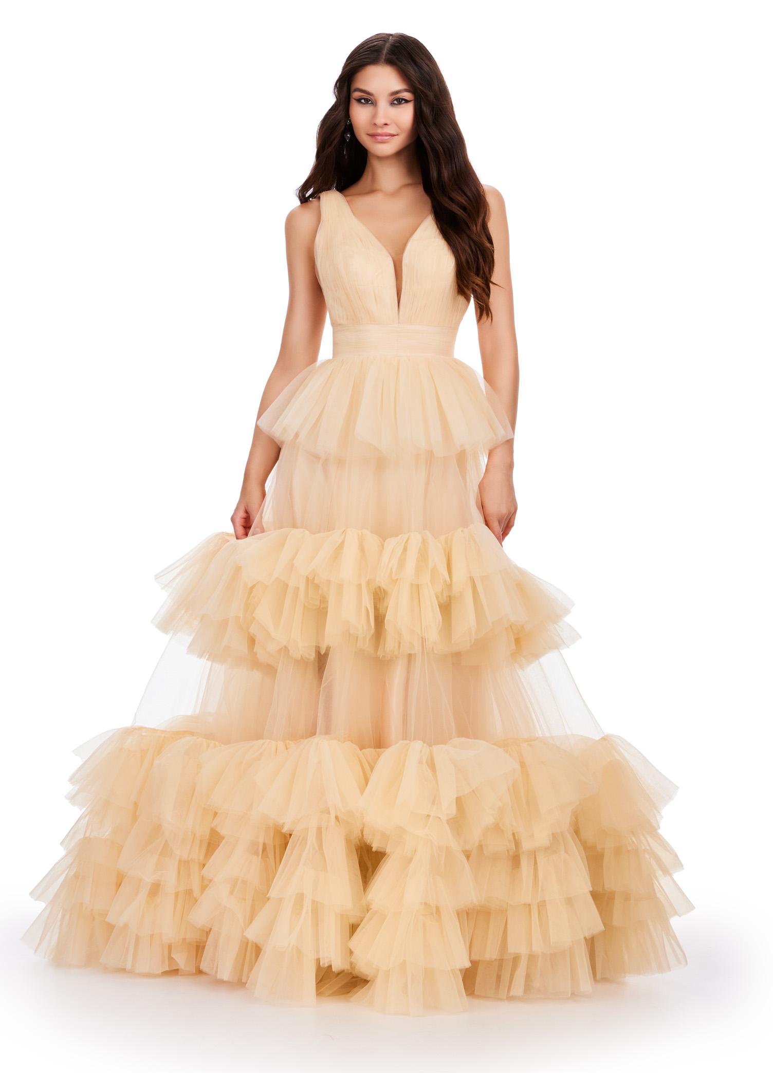 louren tulle pleats tiered tops