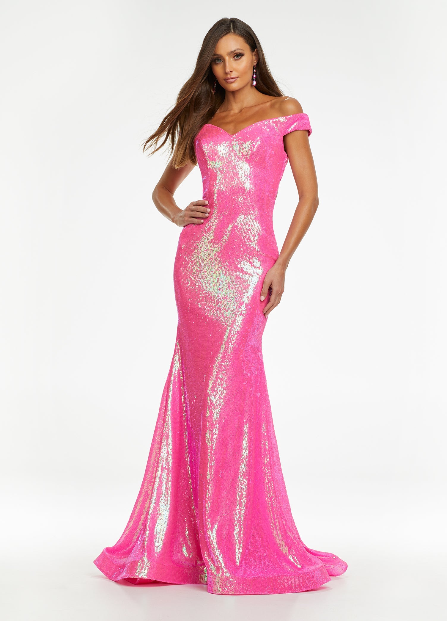 ASHLEYlauren 11127 - One-Shoulder Organza Ball Gown