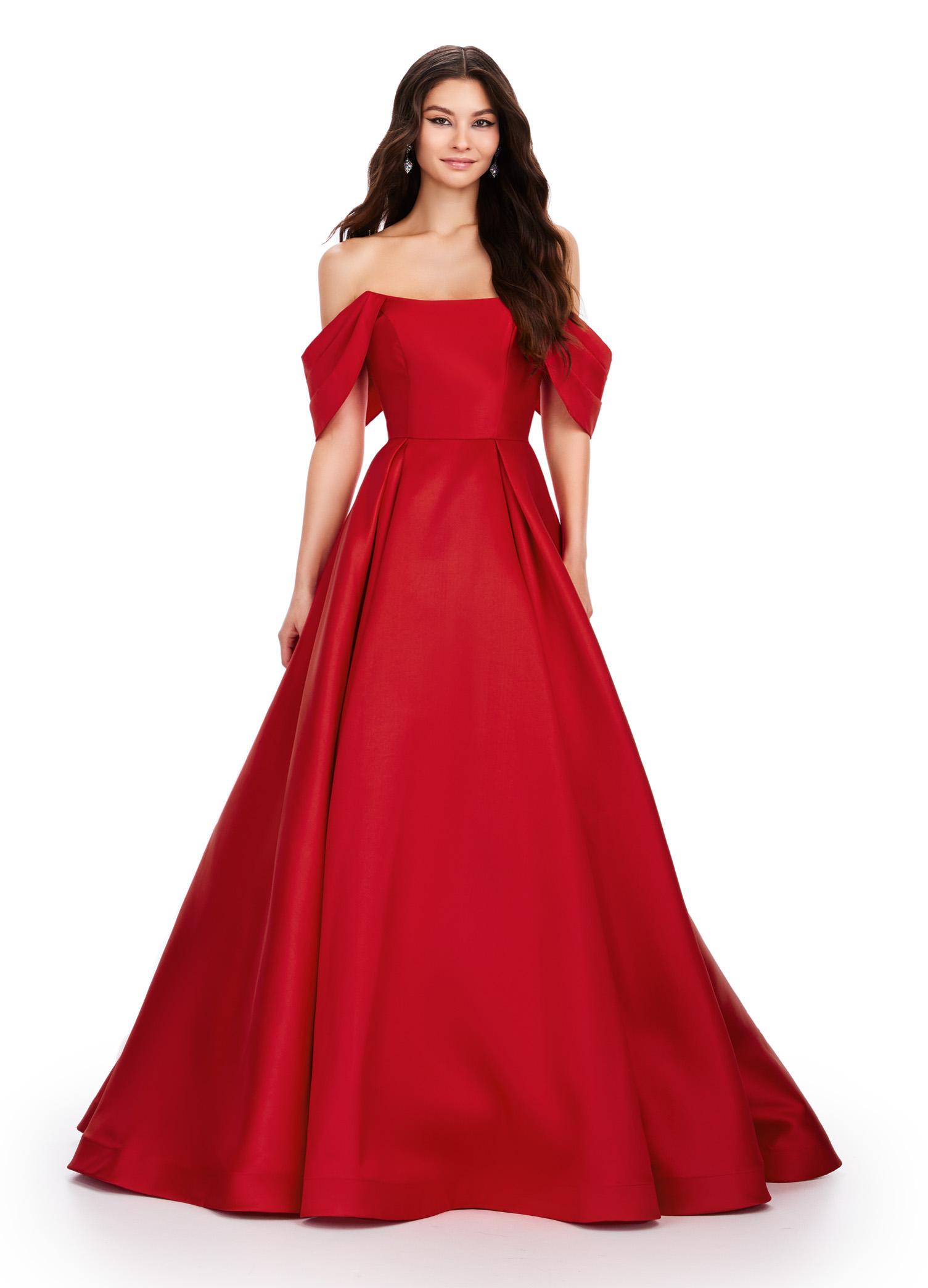 ASHLEYlauren 11544 - Off-Shoulder Mikado Ball Gown