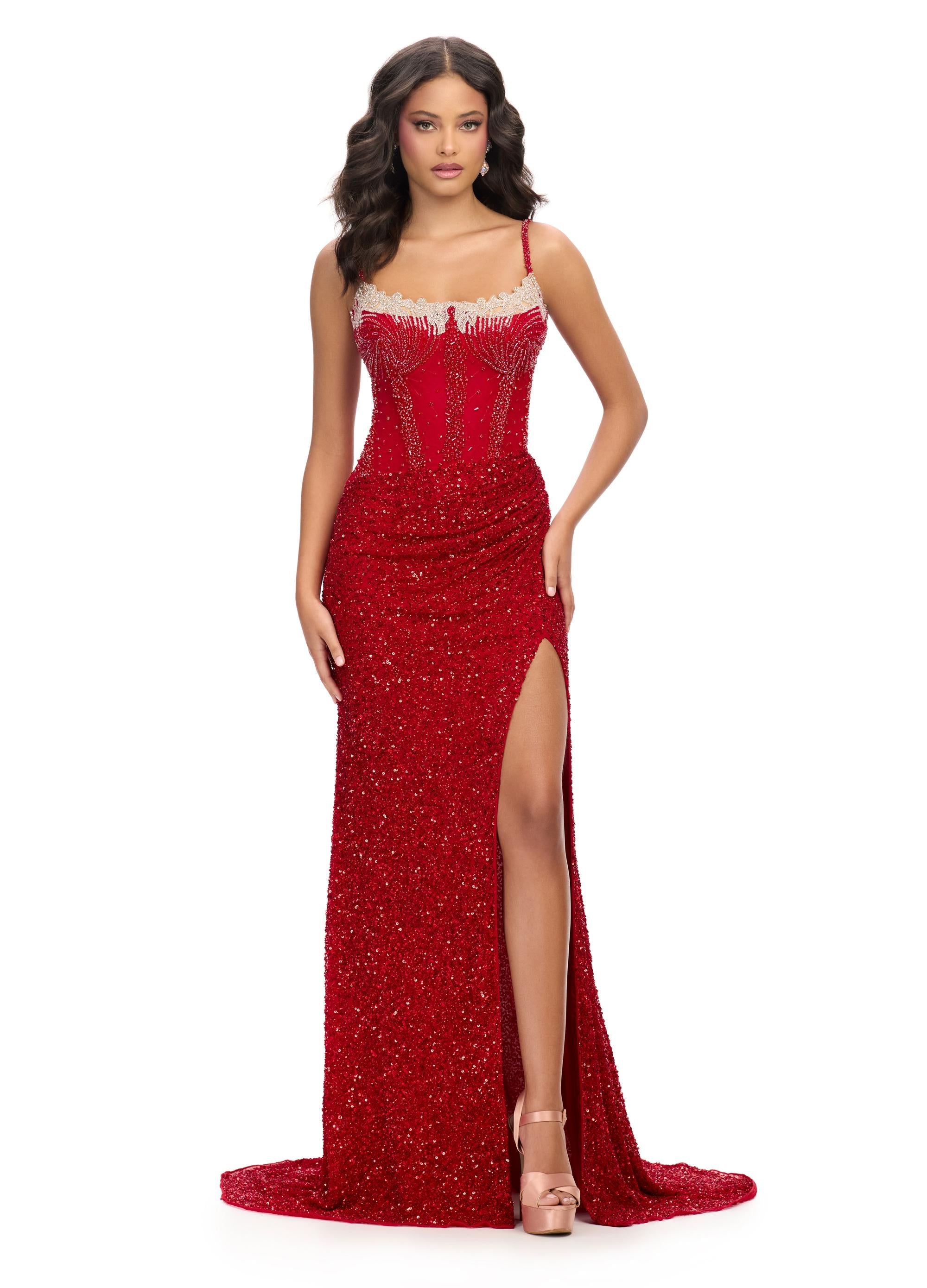 Ashley Lauren ハイネック 装飾 レース ロング カラードレス 4色 Ashley Lauren ハイネック 装飾 レース ロング カラードレス 4色