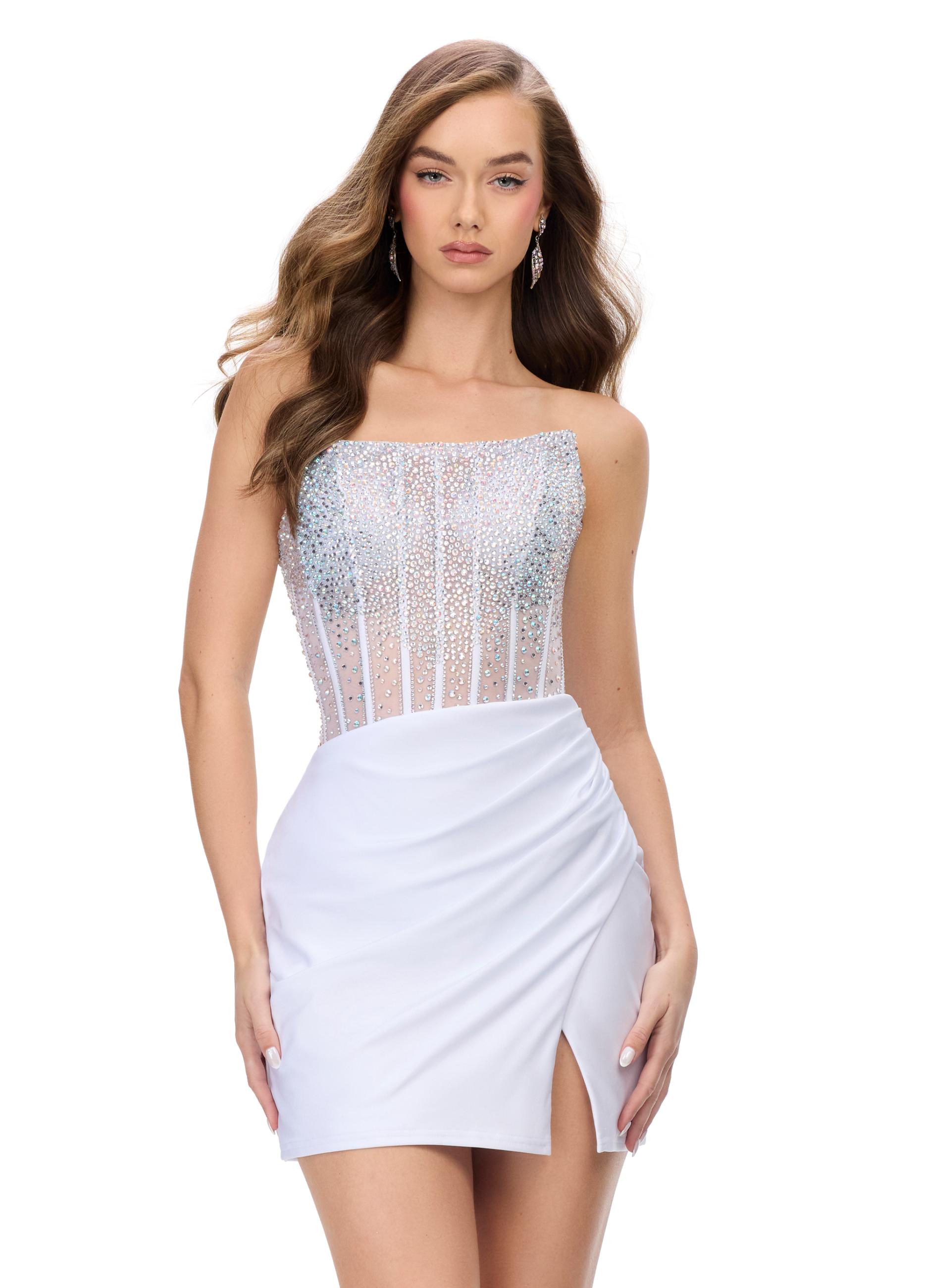 ASHLEYlauren 4686 Strapless Jersey Cocktail Dress