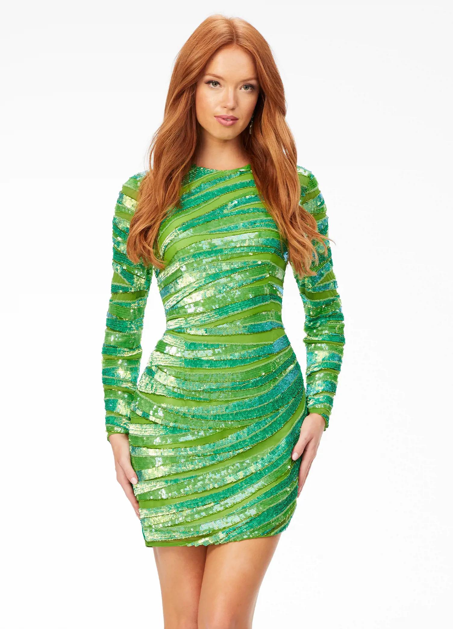 4508 Long Sleeve Fitted Cocktail Dress