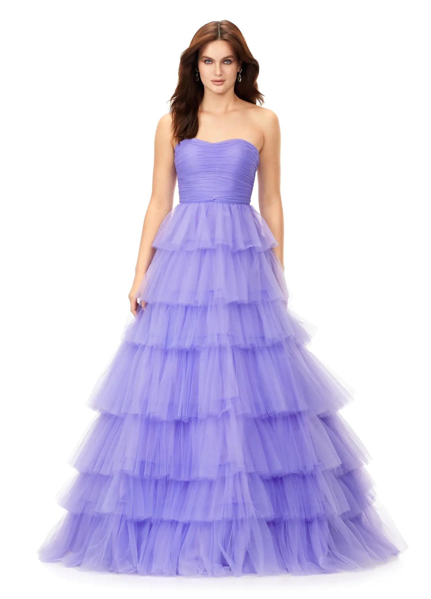 11343 Strapless Multi-Tiered Tulle Ball Gown